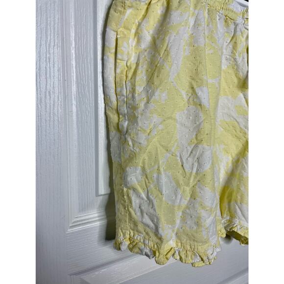 Haven Well Within True Cotton Floral Embroidered Dot Shorts Yellow XXL - Picture 6 of 10